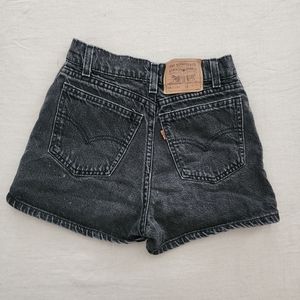 Vintage Levi's 23 inch waist black shorts orange tab kids 14